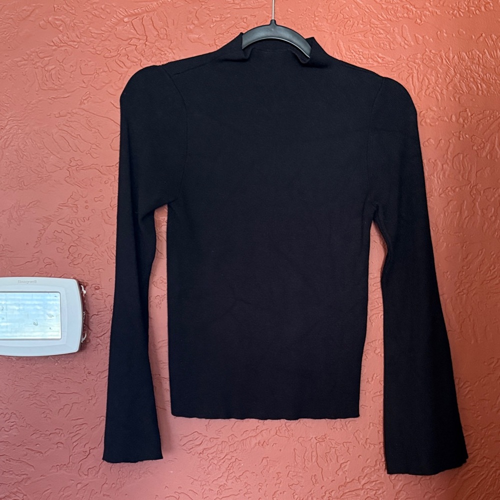 Maeve by Anthropologie Mock-Neck Bell Sleeve Sweater